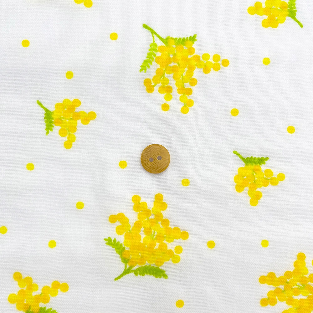 【nu-nos original good fabric】mimosa ｜ダブルガーゼ ミモザ 花柄  (ホワイト)