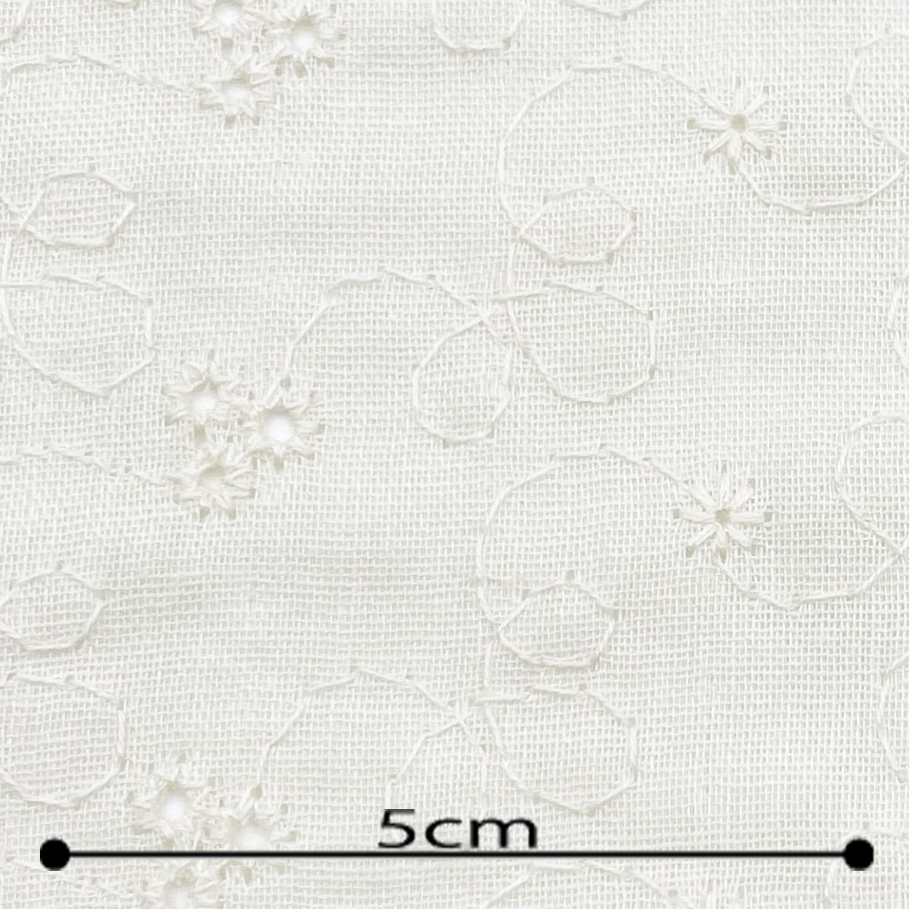 【sale】レース刺しゅう クレンゼ クラボウ 抗菌 抗ウイルス CLEANSE ダブルガーゼ生地 (アイボリー)