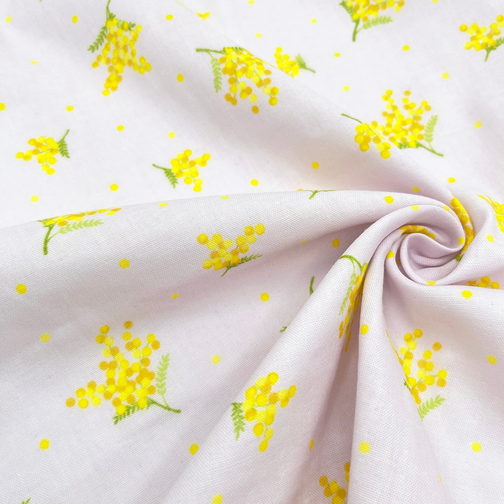 【nu-nos original good fabric】mimosa ｜ダブルガーゼ ミモザ 花柄  (ペールアイリス)