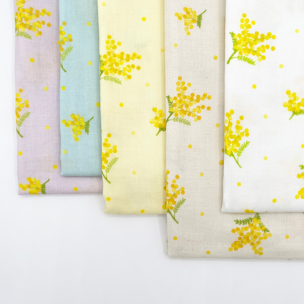 【nu-nos original good fabric】mimosa ｜ダブルガーゼ ミモザ 花柄  (ペールアイリス)