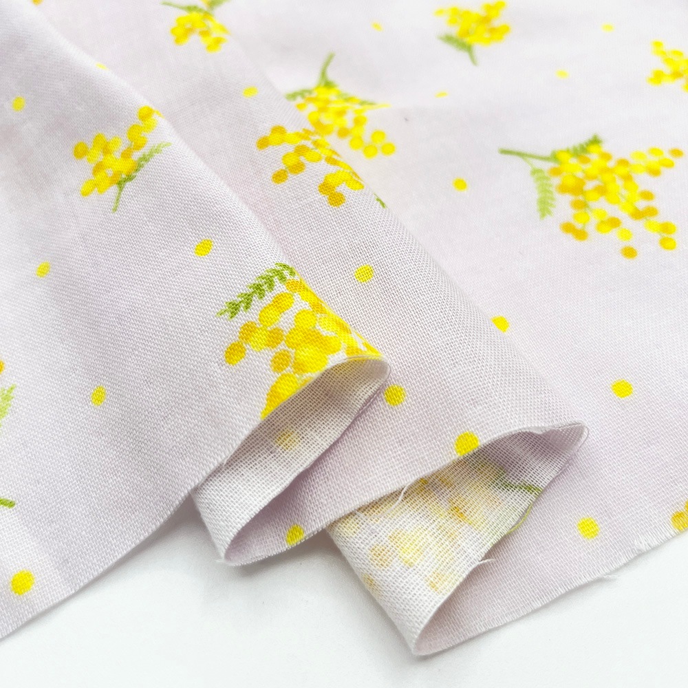 【nu-nos original good fabric】mimosa ｜ダブルガーゼ ミモザ 花柄  (ペールアイリス)