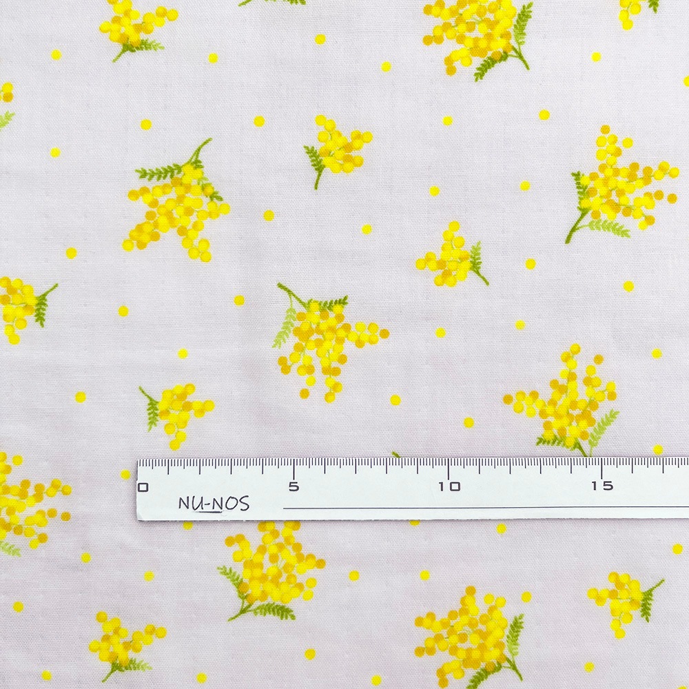 【nu-nos original good fabric】mimosa ｜ダブルガーゼ ミモザ 花柄  (ペールアイリス)