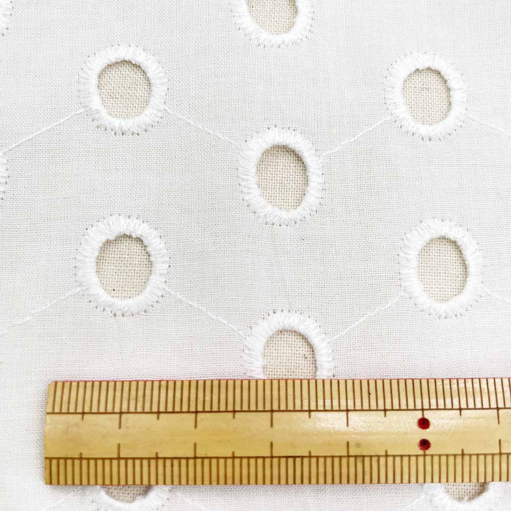 60ローン リングドット刺繍 レース コットンローン生地