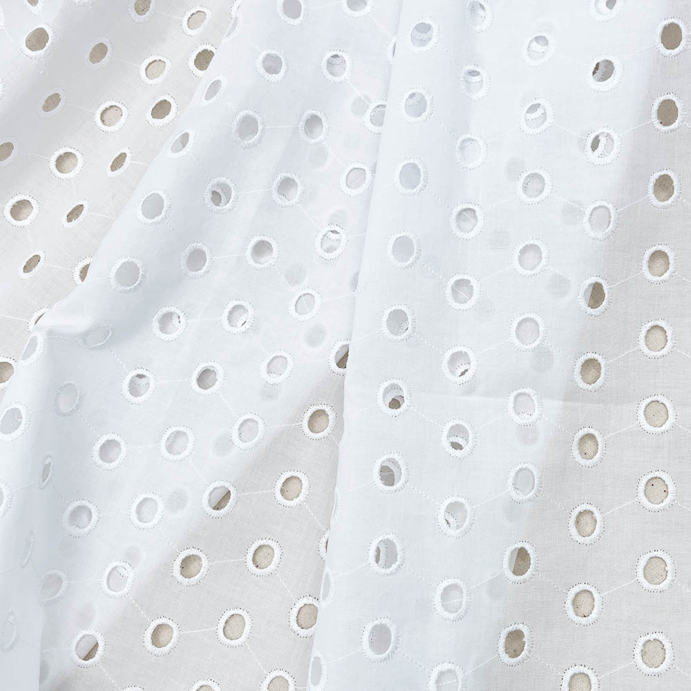 60ローン リングドット刺繍 レース コットンローン生地