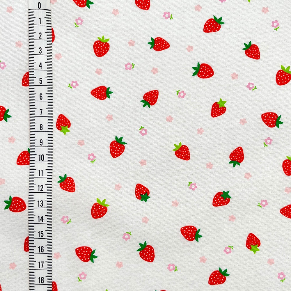 【Riconic】「イチゴ」 デジタルプリント｜シーチング