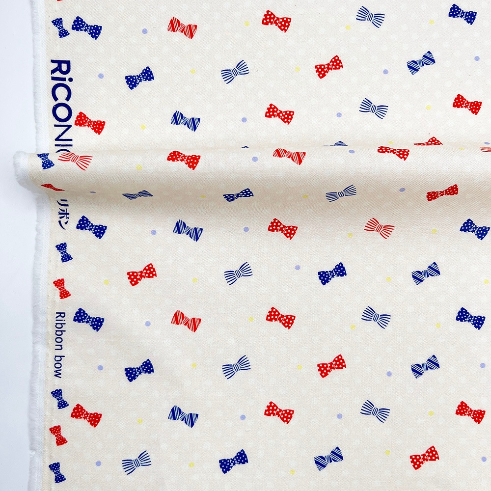 【Riconic】「リボン」 デジタルプリント｜シーチング