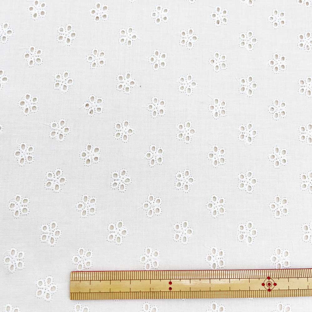 60ローン コインフラワー刺繍 レース コットンローン生地