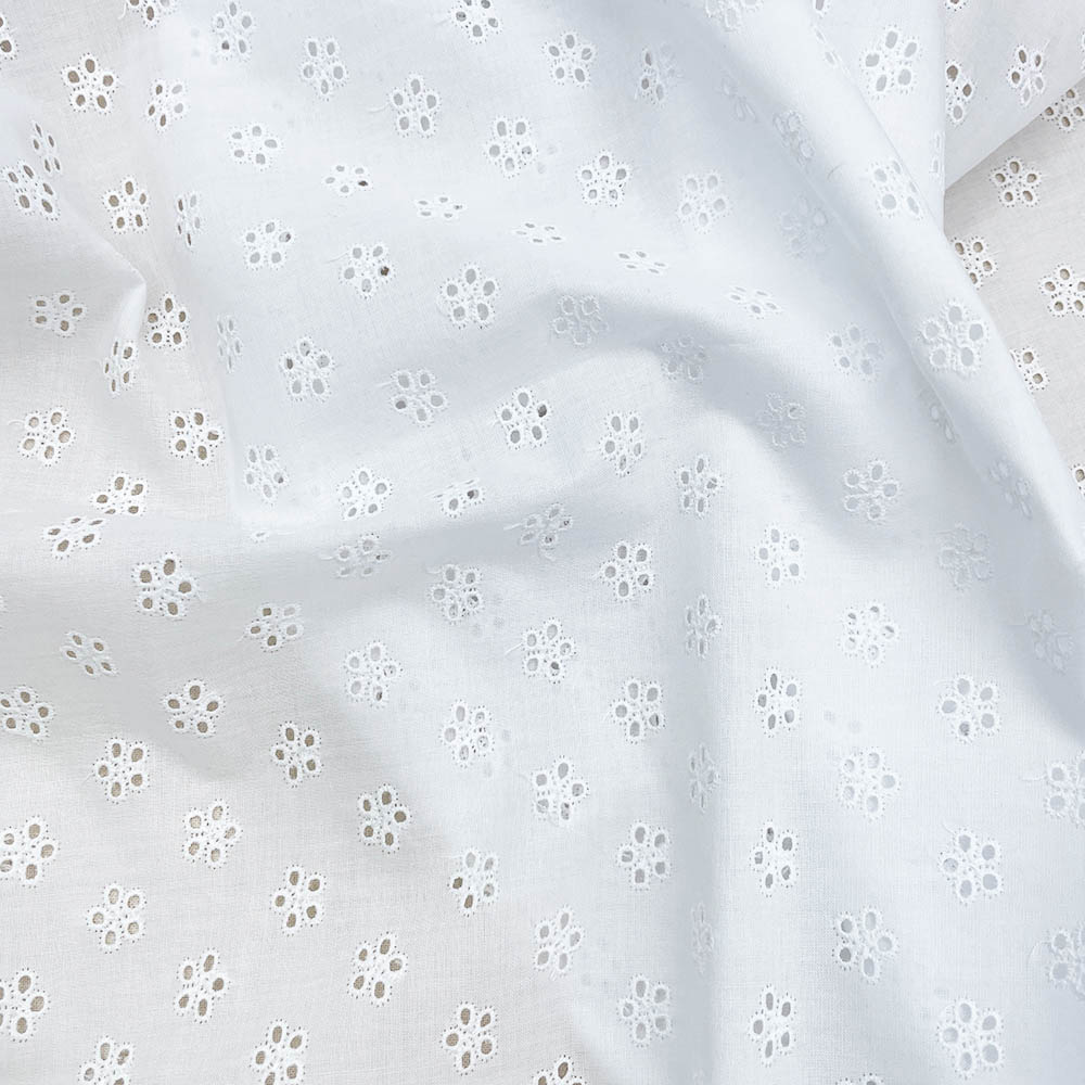 60ローン コインフラワー刺繍 レース コットンローン生地