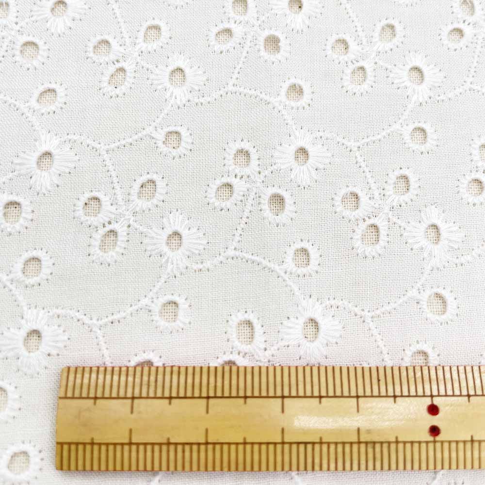 60ローン プラント フラワー刺繍 レース コットンローン生地