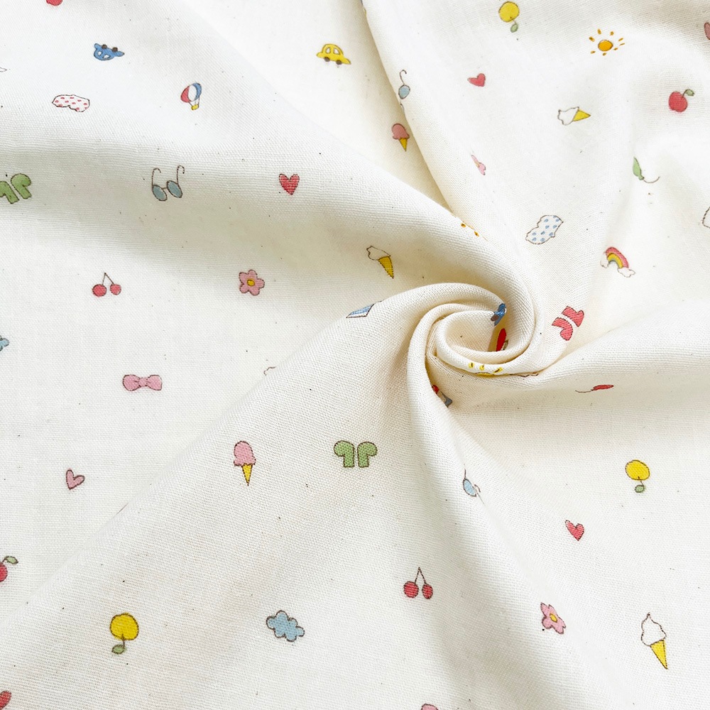 【nu-nos original good fabric】play Land｜ダブルガーゼ  コットン (ナチュラル)