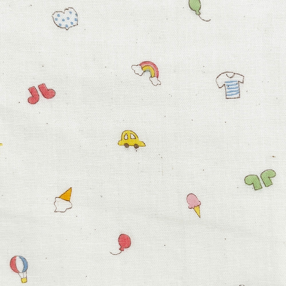 【nu-nos original good fabric】play Land｜ダブルガーゼ  コットン (ナチュラル)