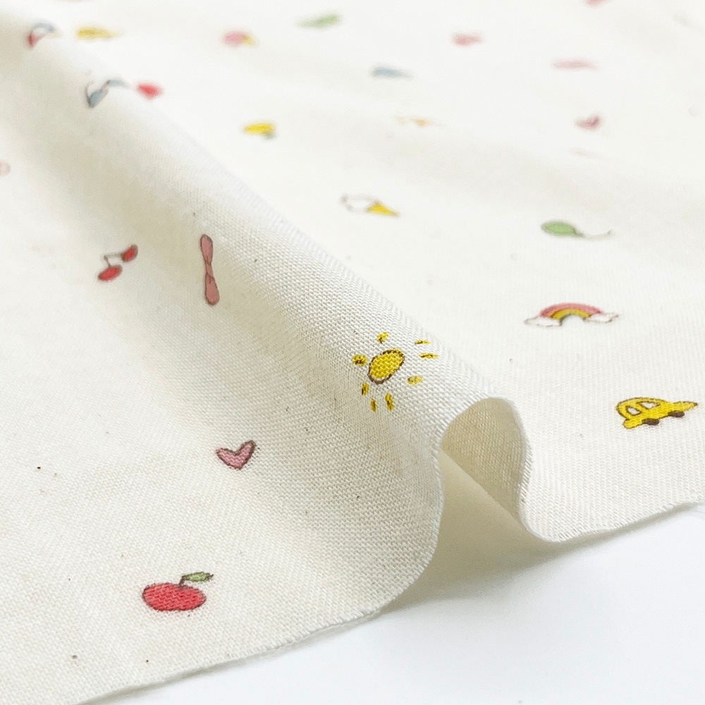 【nu-nos original good fabric】play Land｜ダブルガーゼ  コットン (ナチュラル)