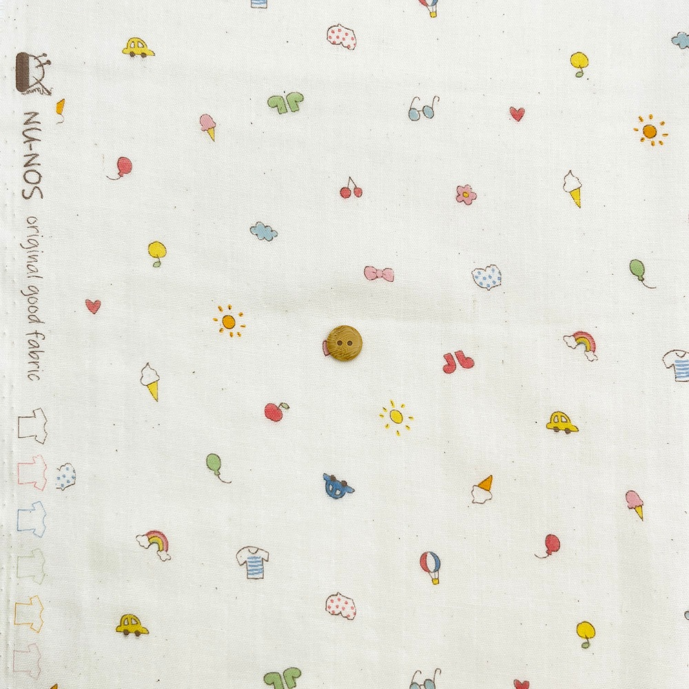 【nu-nos original good fabric】play Land｜ダブルガーゼ  コットン (ナチュラル)