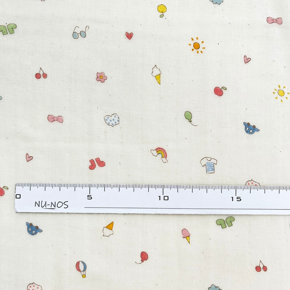 【nu-nos original good fabric】play Land｜ダブルガーゼ  コットン (ナチュラル)