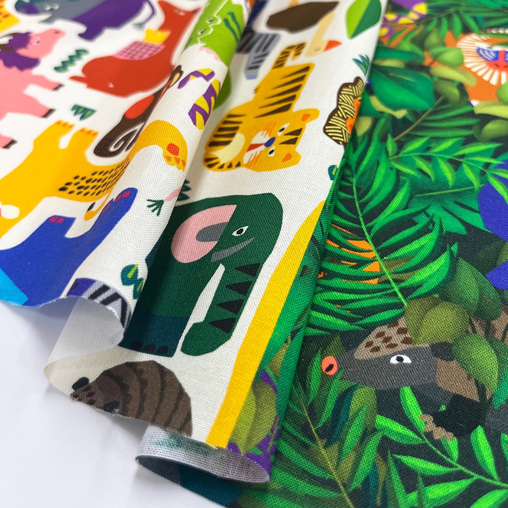 【Riconic】「ゆかいな動物たちのかくれんぼ」 デジタルプリント｜シーチング