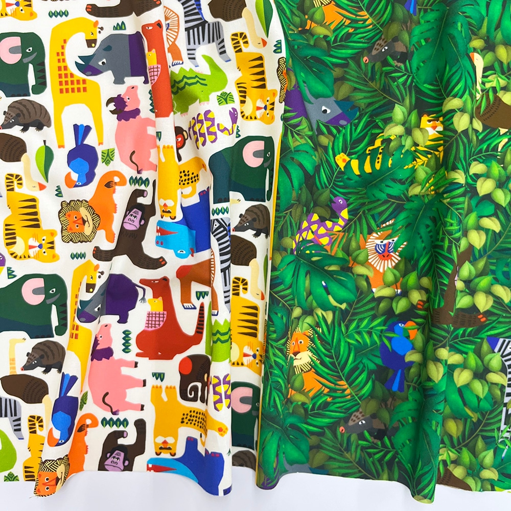 【Riconic】「ゆかいな動物たちのかくれんぼ」 デジタルプリント｜シーチング