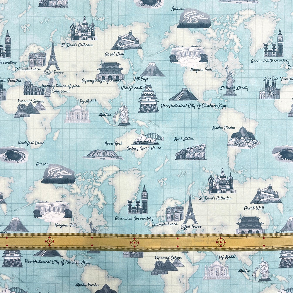 【Riconic】「世界ツアーズ」 デジタルプリント｜シーチング