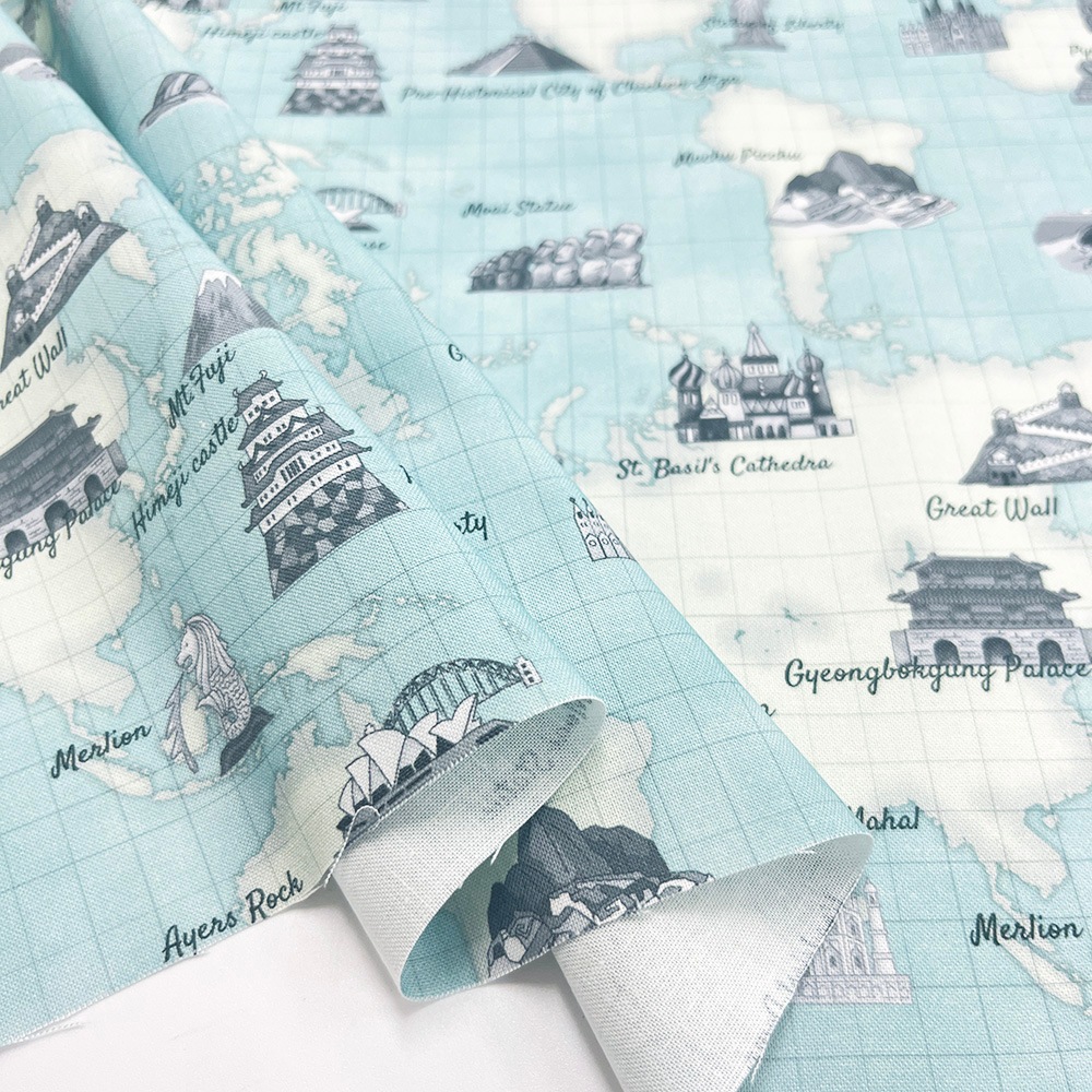 【Riconic】「世界ツアーズ」 デジタルプリント｜シーチング