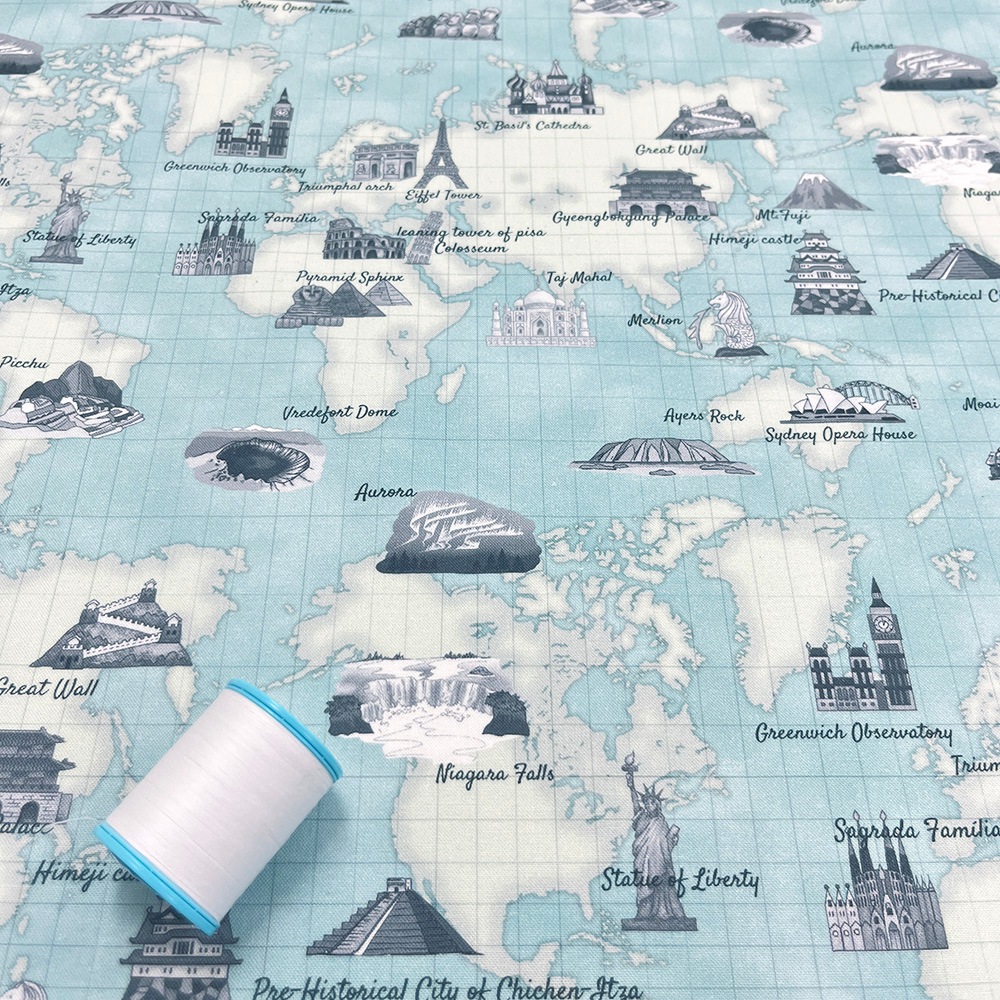 【Riconic】「世界ツアーズ」 デジタルプリント｜シーチング