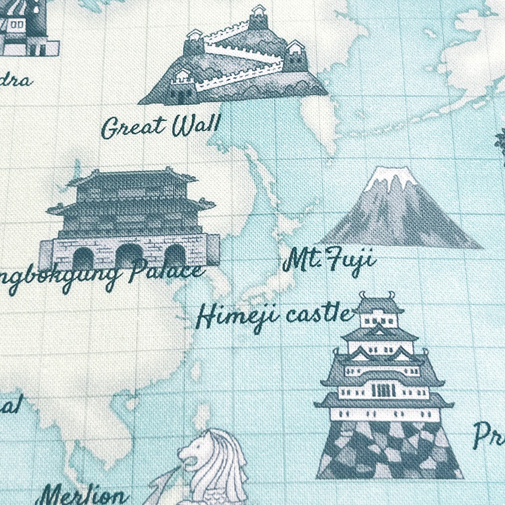 【Riconic】「世界ツアーズ」 デジタルプリント｜シーチング