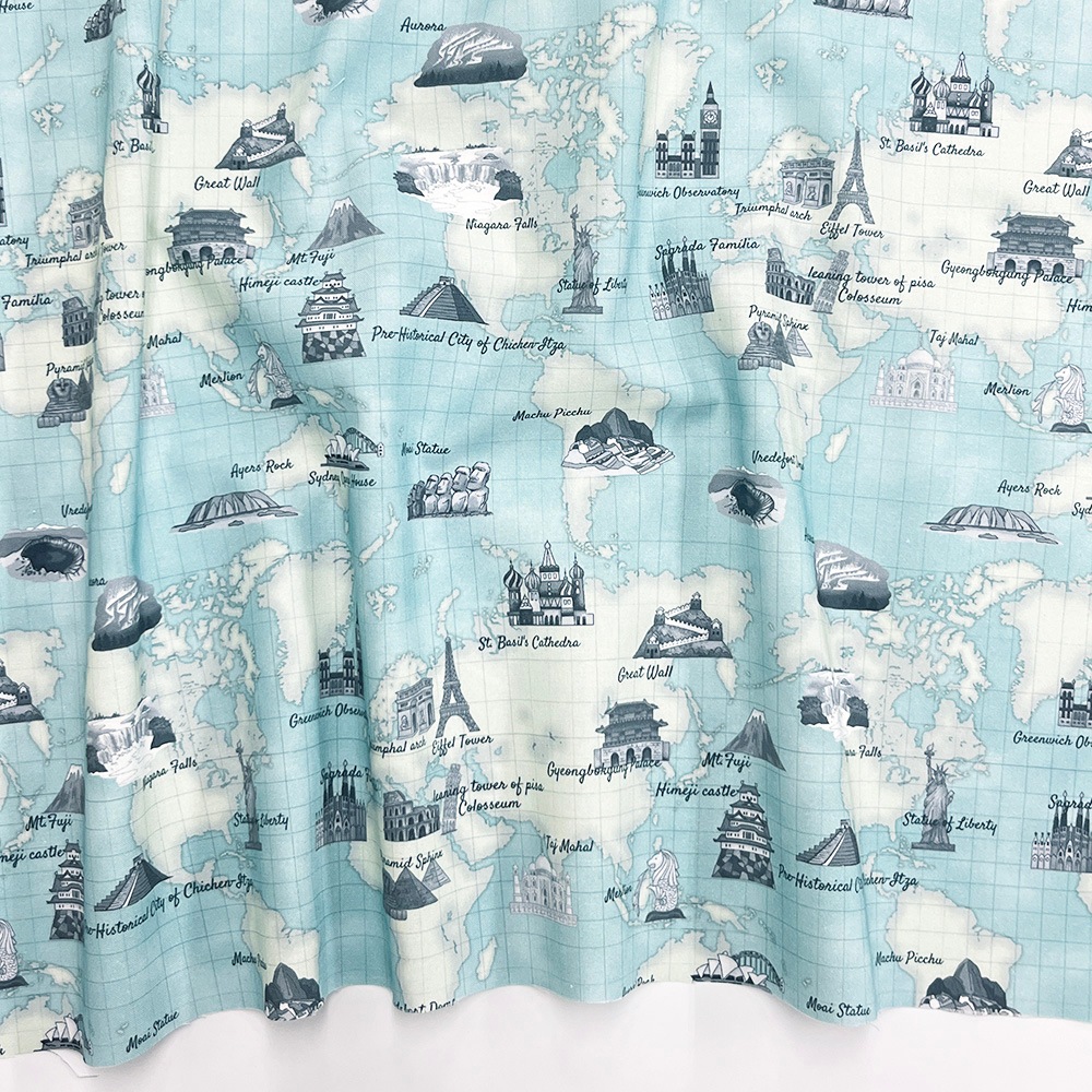 【Riconic】「世界ツアーズ」 デジタルプリント｜シーチング