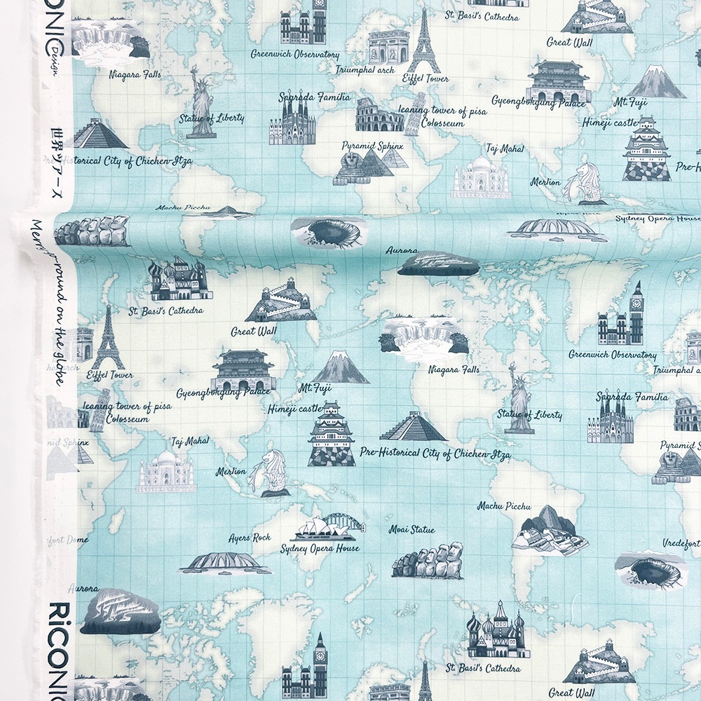 【Riconic】「世界ツアーズ」 デジタルプリント｜シーチング
