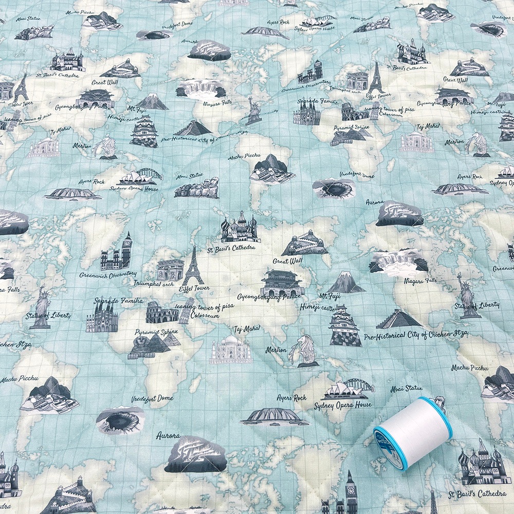 【Riconic】「世界ツアーズ」 デジタルプリント｜キルティング