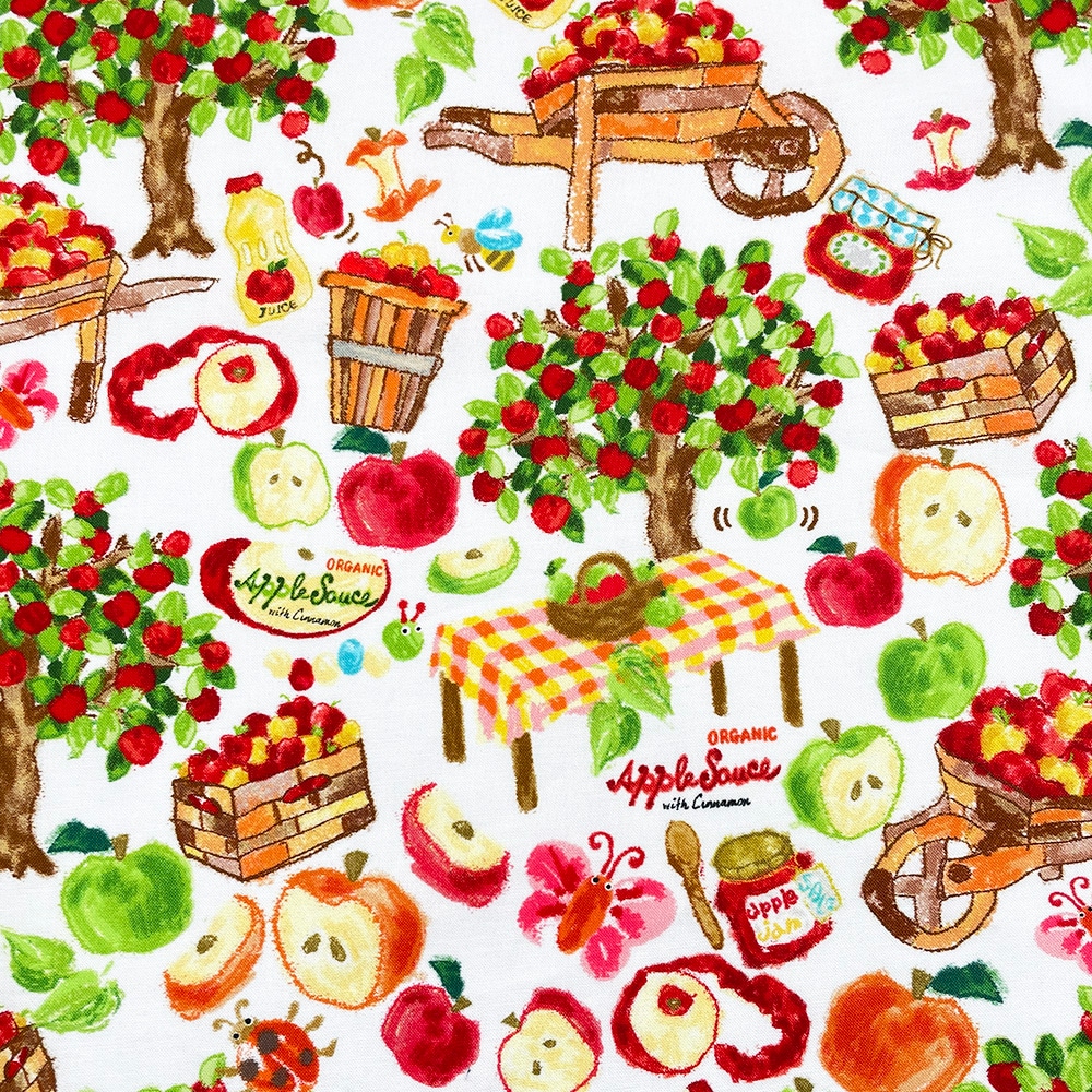 【Riconic】「アップルの収穫祭」 デジタルプリント｜シーチング