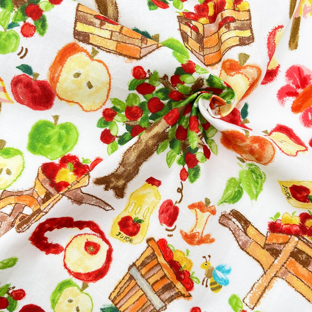 【Riconic】「アップルの収穫祭」 デジタルプリント｜シーチング