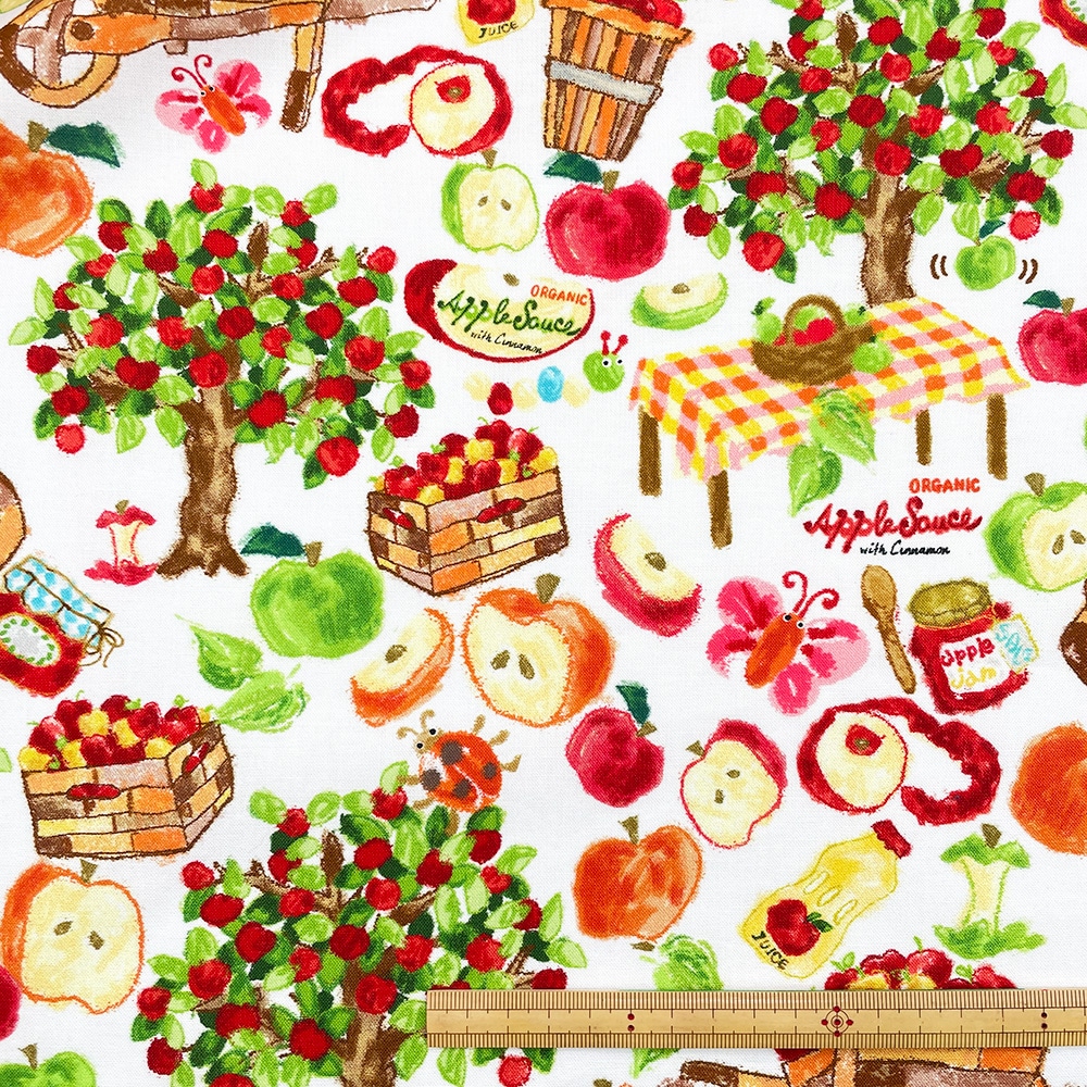 【Riconic】「アップルの収穫祭」 デジタルプリント｜シーチング