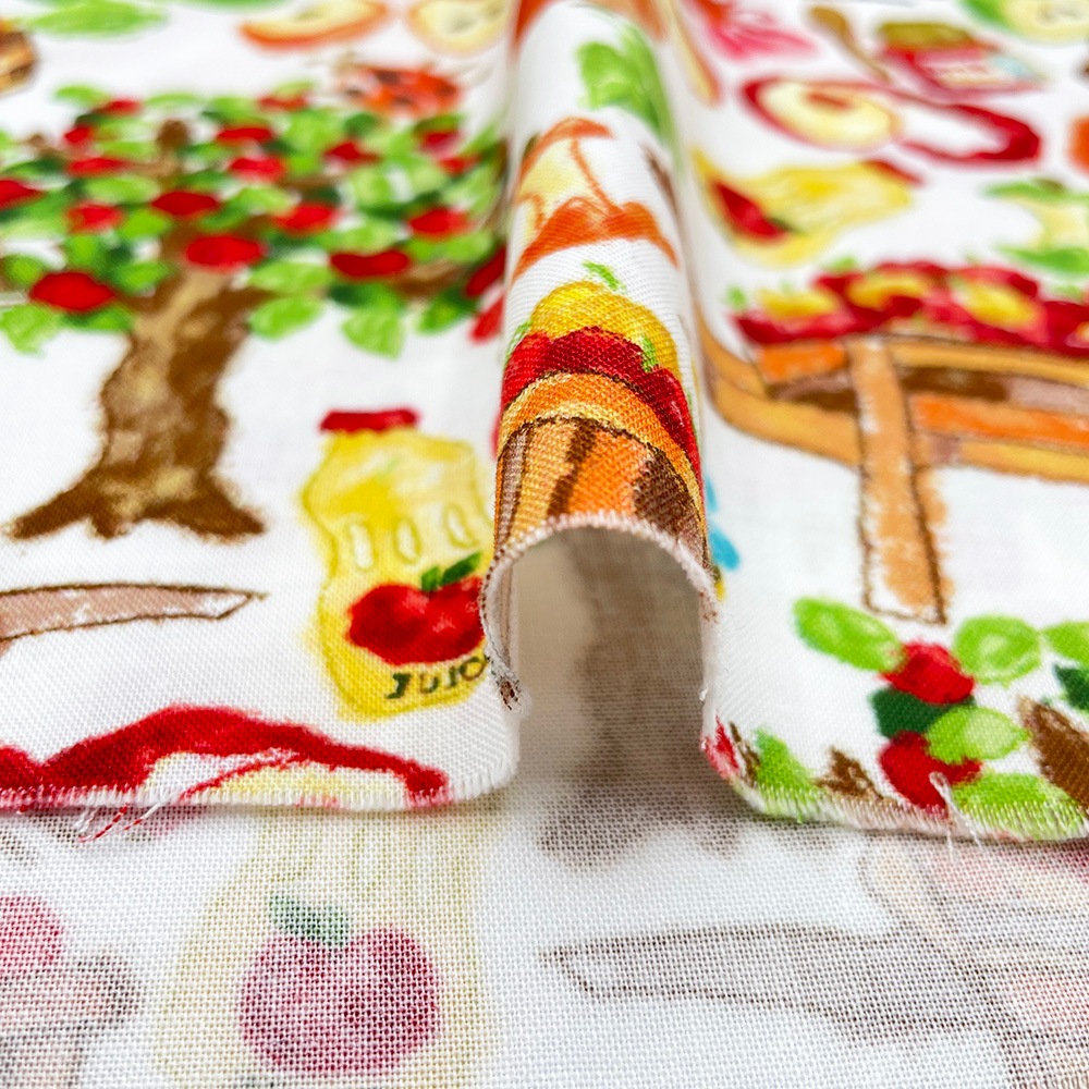 【Riconic】「アップルの収穫祭」 デジタルプリント｜シーチング