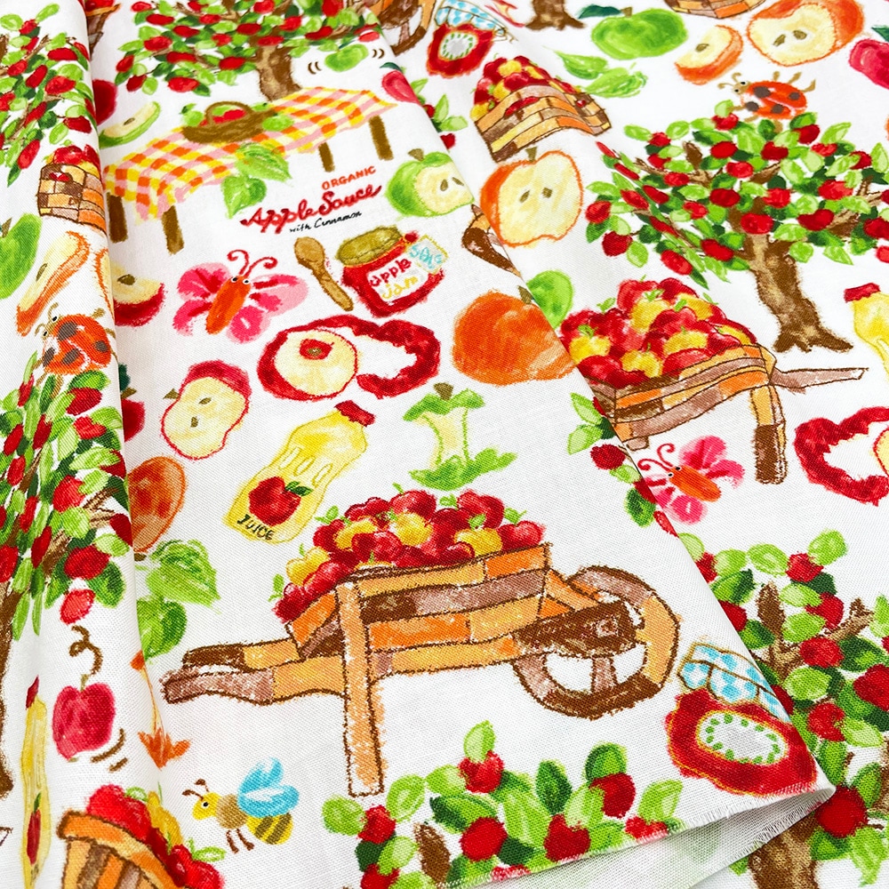 【Riconic】「アップルの収穫祭」 デジタルプリント｜シーチング