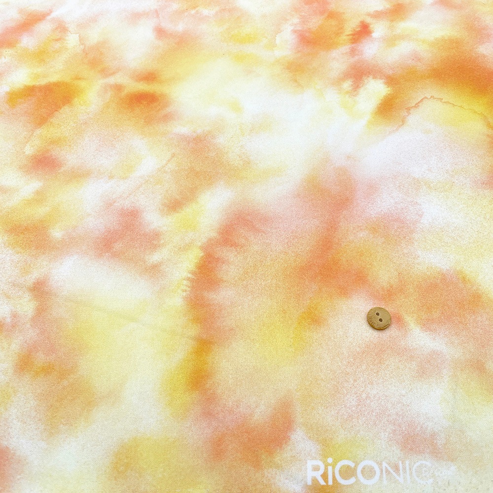 【Riconic】「虹み -Nizimi-」 デジタルプリント|シーチング (パッションオレンジ)