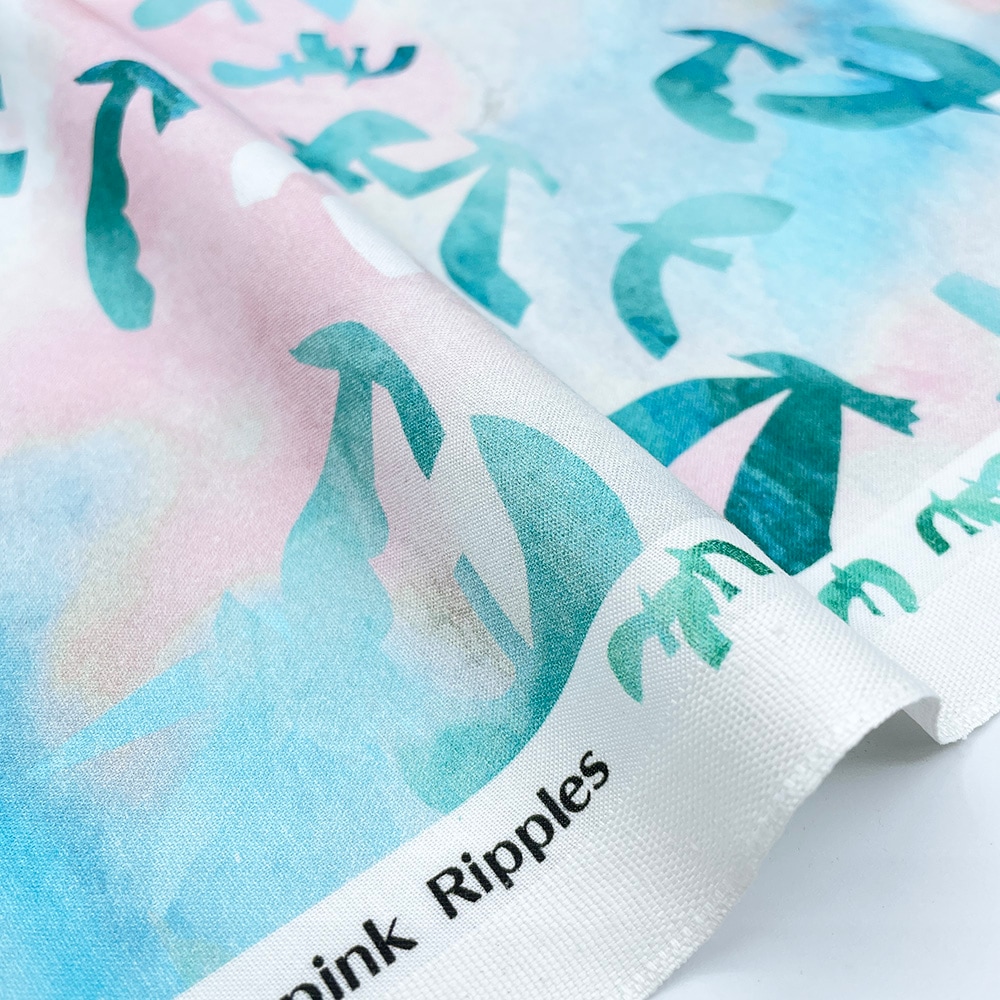 【Riconic】「‐Bird‐スカイピンクのさざなみ」 デジタルプリント|シーチング