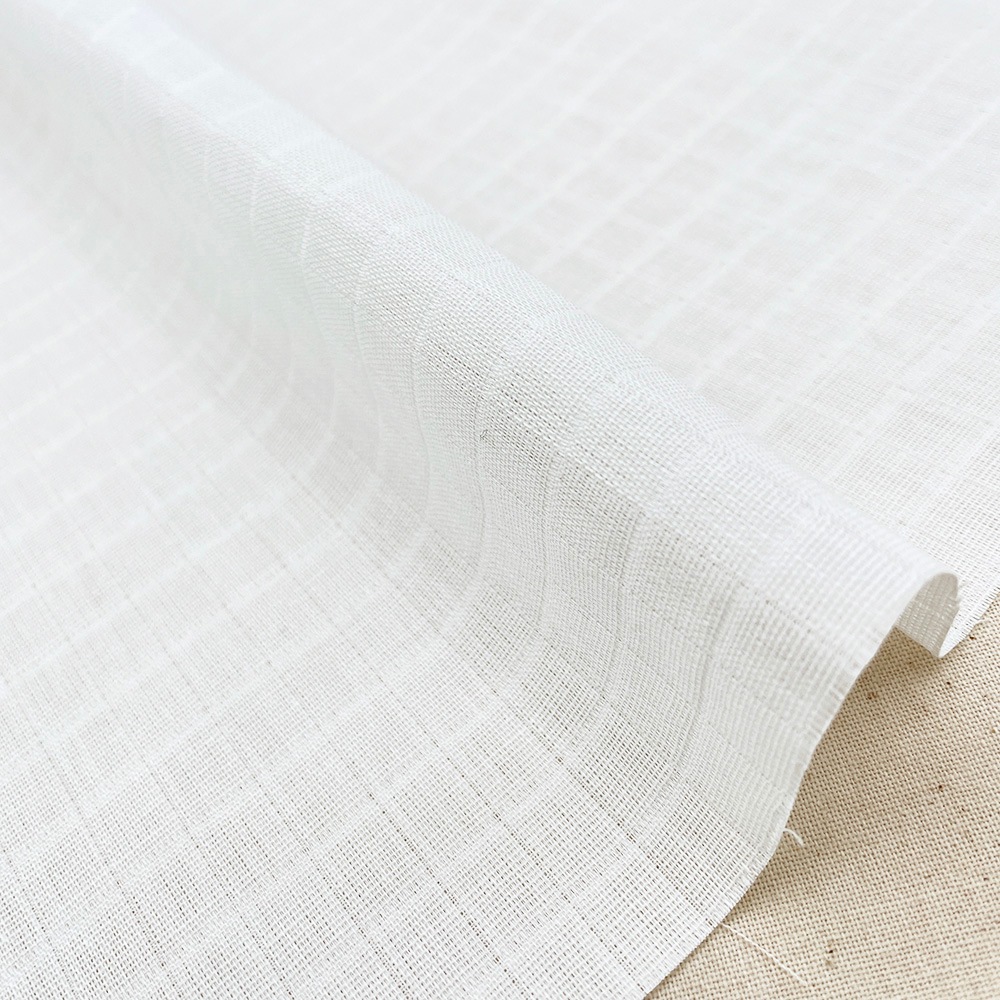 【special price】 国産 格子ダブルガーゼ生地｜無地　ホワイト