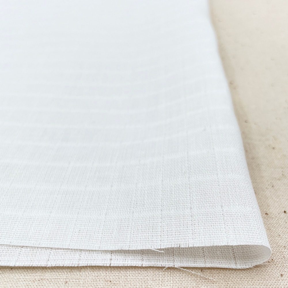 【special price】 国産 格子ダブルガーゼ生地｜無地　ホワイト