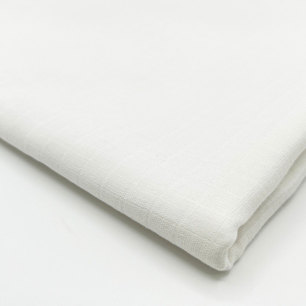 【special price】 国産 格子ダブルガーゼ生地｜無地　ホワイト