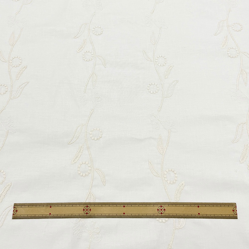 【Hitosaji】 蔓草(TSURUKUSA) 刺しゅう ｜シーチング（アイボリー×アイボリー刺繍）