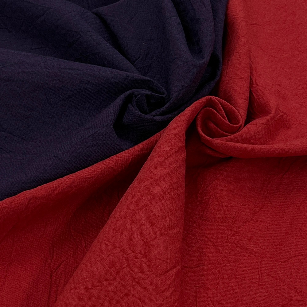 ハンドワッシャーシーチング｜無地 シワ加工 コットン