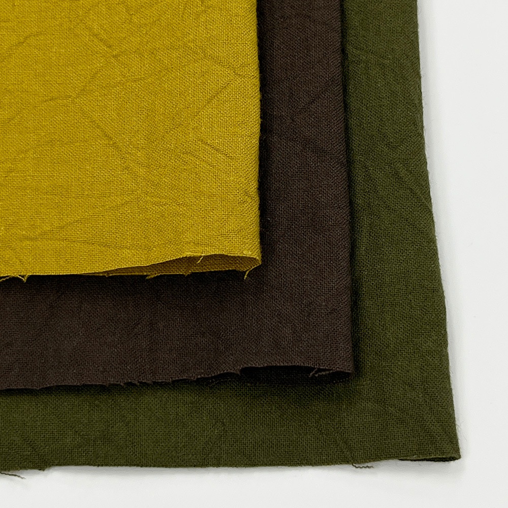 ハンドワッシャーシーチング｜無地 シワ加工 コットン