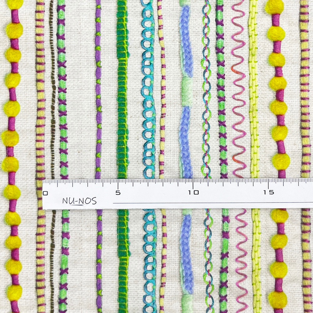 【Riconic】「まっすぐ」 デジタルプリント|キルティング ストライプ