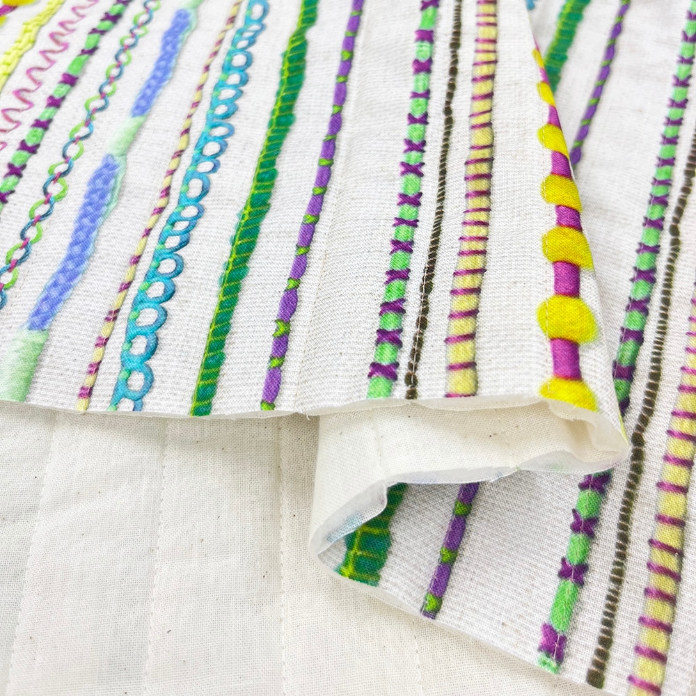 【Riconic】「まっすぐ」 デジタルプリント|キルティング ストライプ