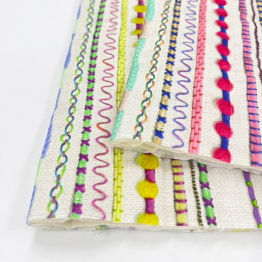 【Riconic】「まっすぐ」 デジタルプリント|キルティング ストライプ