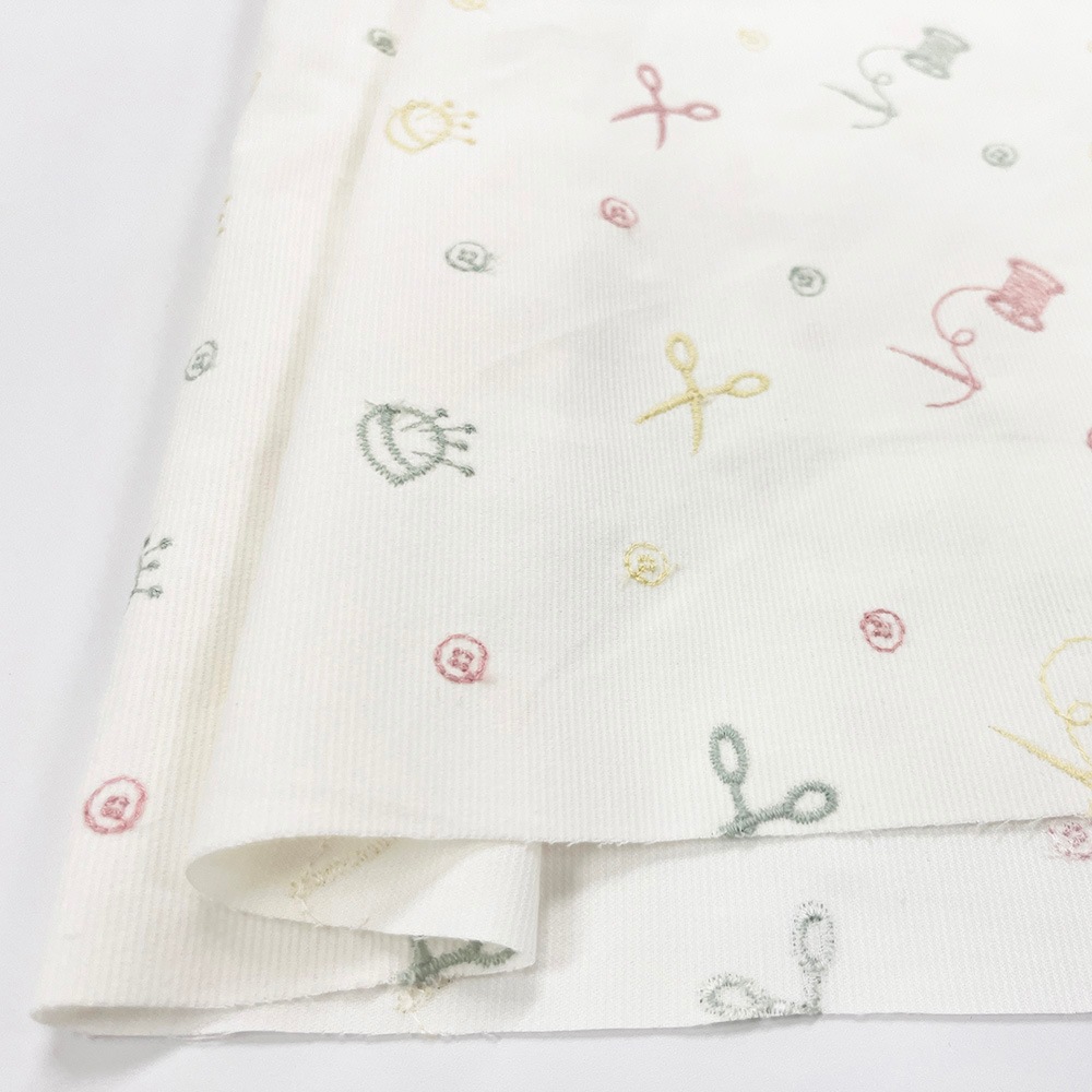 ソーイングマテリアル刺しゅう｜コーデュロイ　刺繍