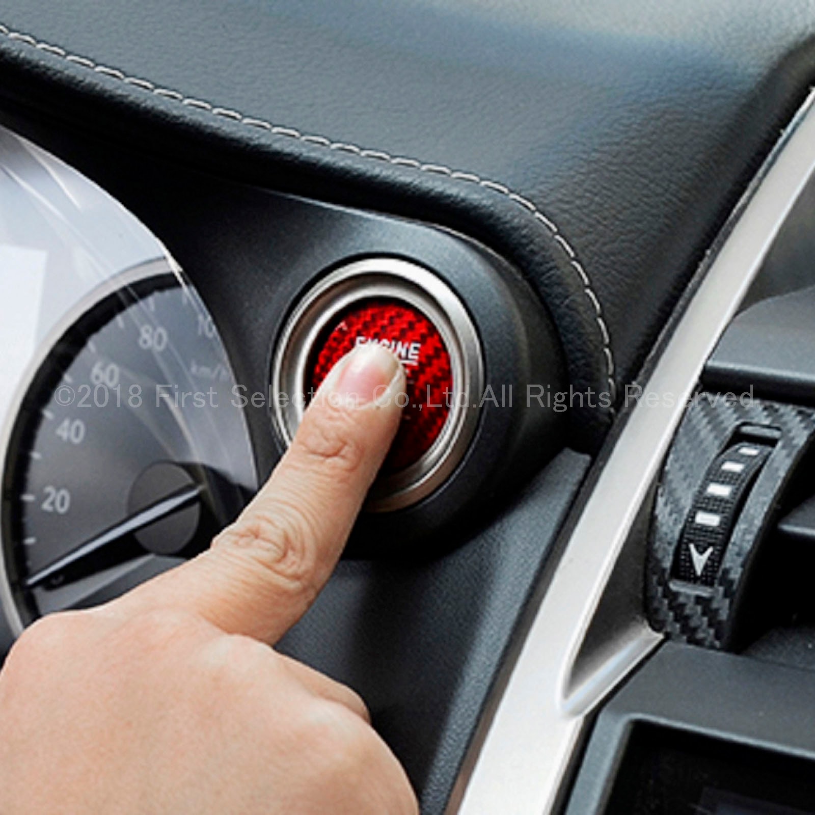 レクサス カーボンエンジンスターターカバー レッドカーボン LEXUS IS30系 GS10系 LS40系 HS10系 CT10系 NX10系 RX20系 LX570 RC10系