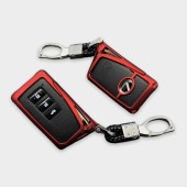レクサス 2nd Generation スマートキー用 金属製キーカバーセット レッド LEXUS IS300h GS300h RC350 NX300h RX450h LX570