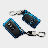 レクサス 2nd Generation スマートキー用 金属製キーカバーセット ブルー LEXUS IS300h GS300h RC350 NX300h RX450h LX570
