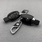 Mercedes-Benz ベンツ スマートキー用 高級キーケースセット 艶黒 W176 W246 W205 W212 W222 W447 C117 C218 X156 X253 W166 X166|
