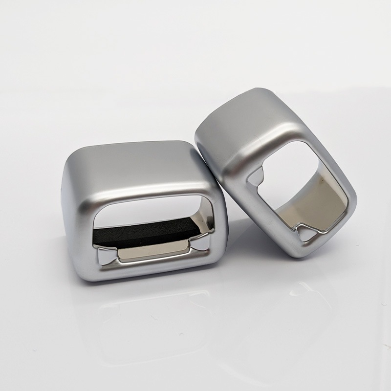 トヨタ車汎用 シートベルトキャッチャーカバー 2個セット ロングサイズ 艶消しシルバー