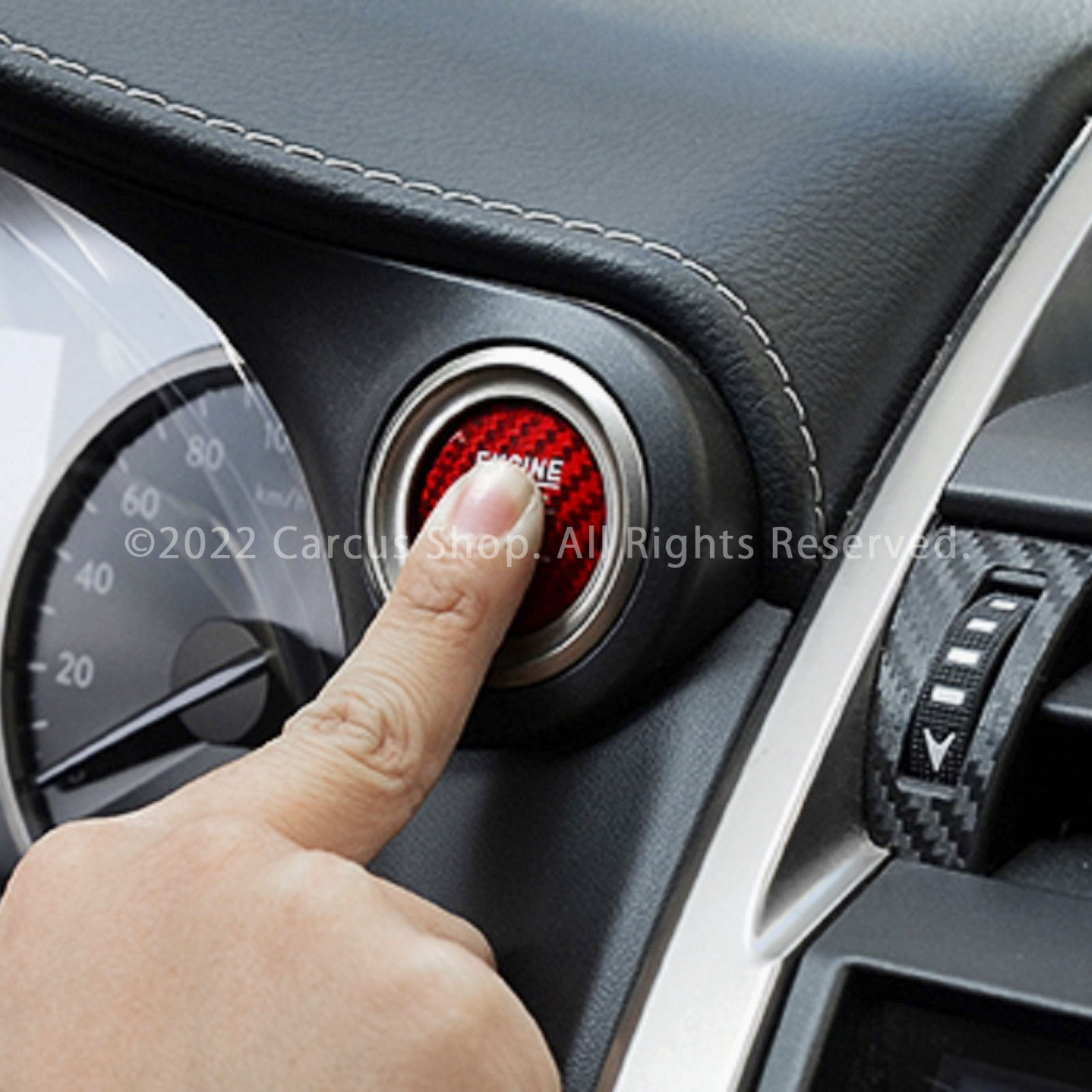 レクサス カーボンエンジンスターターカバー レッドカーボン LEXUS IS30系 GS10系 LS40系 HS10系 CT10系 NX10系 RX20系 LX570 RC10系